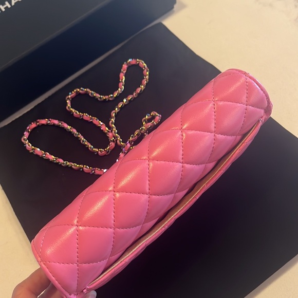 Chanel Sunglasses Holder with Chain in Rainbow Pink π π - Picture 11 of 17